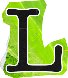 Vibrant Scanned Cutout Letter L