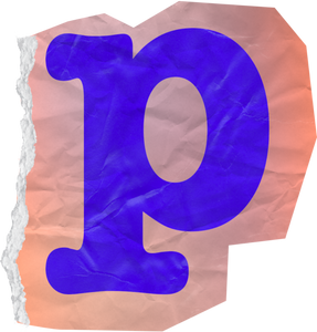 Vibrant Scanned Cutout Letter P